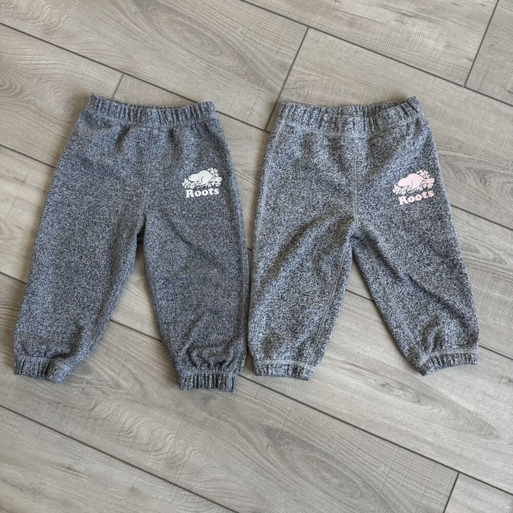 Baby Roots Salt and Pepper Heathered Grey Jogger Sweatpants Bundle, L(12-18M)/XL